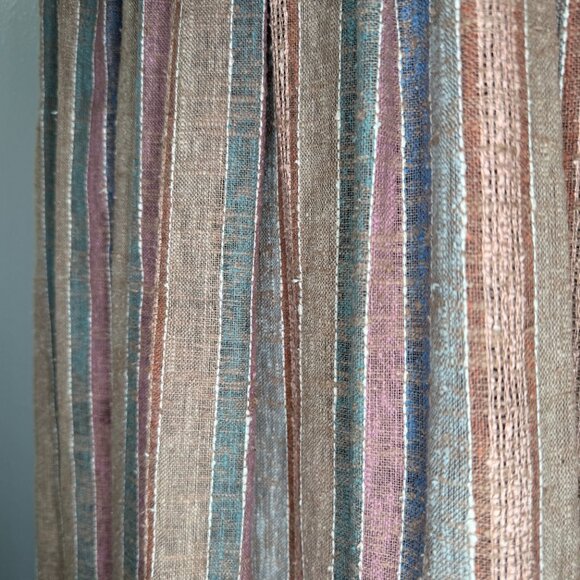 Vintage 70s Claude Brown Earthy Woven Bohemian Striped Skirt | XXS/XS - Picture 5 of 8